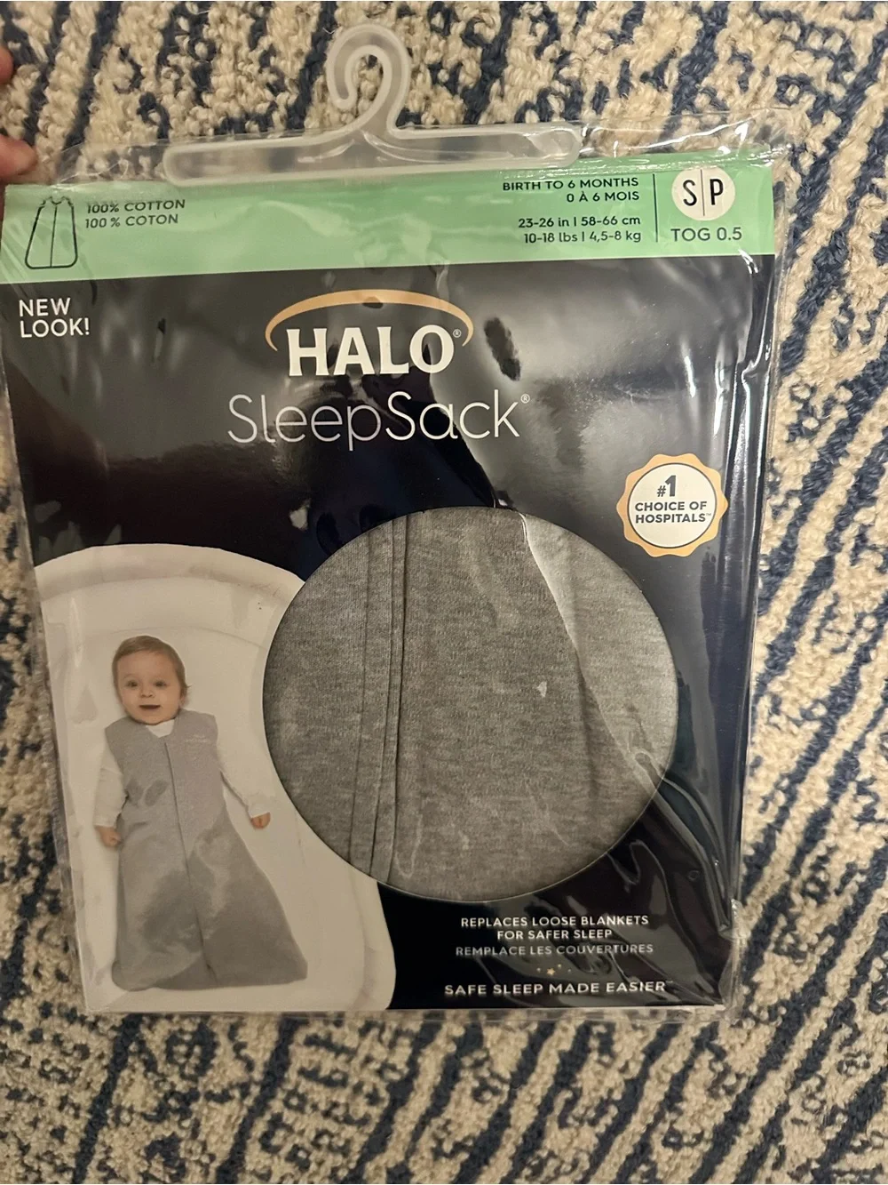 HALO SleepSack Cotton Wearable Blanket - Gray